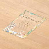 水彩春バンニーズイースターブランチ アクリル招待状 (レイダウン)