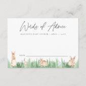 水彩春バンニーズベビーシャワー アドバイスカード (正面)