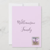 水彩春パープルクロカス サンキューカード (裏面)