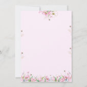 水彩春ピンクフローラブライダルシャワー 招待状 (裏面)