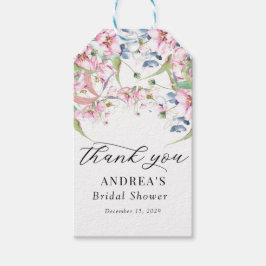 水彩春ピンク花柄感謝 ギフトタグ