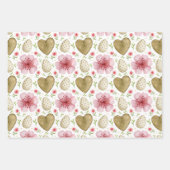 水彩春フラワーバニーヴィンテージイースター ラッピングペーパーシート (正面3)