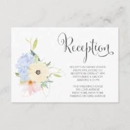 水彩春フローラウェディングレセプションカード エンクロージャーカード