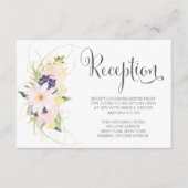 水彩春フローラウェディングレセプションカード エンクロージャーカード (正面)