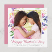 水彩春フローラハッピーマザーズデイ写真 シーズンカード (正面/裏面)