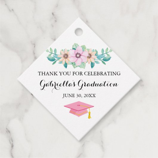 水彩春フローラバースト卒業 フェイバータグ (正面)