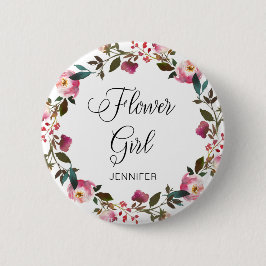 水彩春フローラフラワーガール 缶バッジ