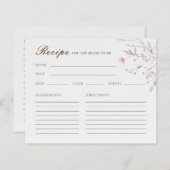 水彩春フローラブライダルシャワーレシピカード (正面/裏面)