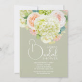 水彩春フローラブライダルシャワー 招待状 (正面)