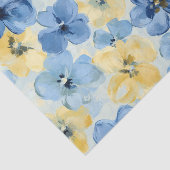 水彩春フローラブルーイエローモダンはっきりした 薄葉紙 (詳細)