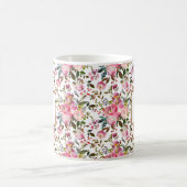 水彩春フローラリースモノグラムコーヒーM コーヒーマグカップ (中央)