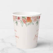 水彩春フローラ女の子のためのベビーシャワー 紙コップ (右)