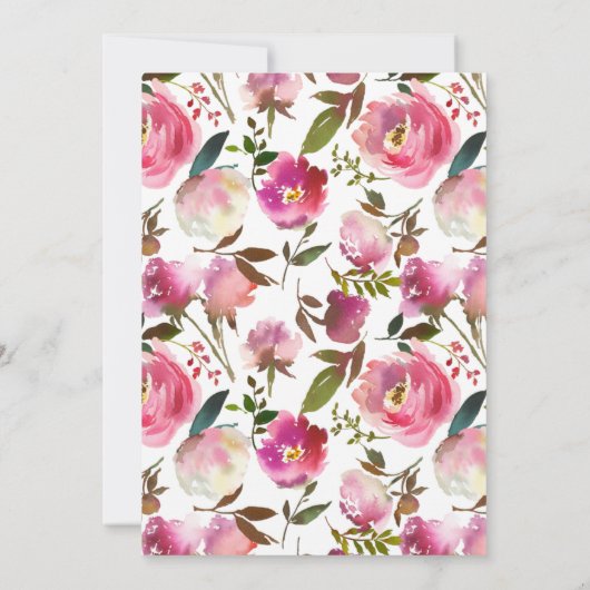 水彩春フローラ結婚式招待状 招待状 (裏面)