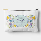 水彩春フローラ聖句パーソナライズされた アクセサリーポーチ (正面)