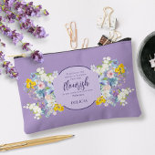 水彩春フローラ聖句パーソナライズされた アクセサリーポーチ