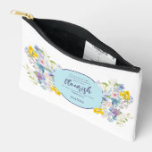 水彩春フローラ聖句パーソナライズされた アクセサリーポーチ (見開き)