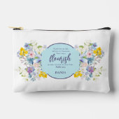 水彩春フローラ聖句パーソナライズされた アクセサリーポーチ (正面)