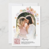 水彩春フローラ茶パーティーブライダルシャワー 招待状 (裏面)