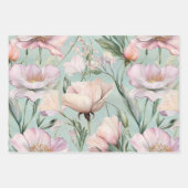 水彩春フローラ装飾紙セット ラッピングペーパーシート (正面2)