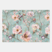 水彩春フローラ装飾紙セット ラッピングペーパーシート (正面)