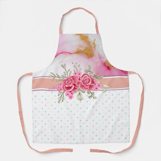 水彩春フローラ エプロン (正面)