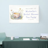水彩春ブライダルシャワーティーパーティーへようこそ 横断幕 (トレードショー)