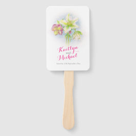 水彩春ヘレボレス結婚式プログラムファン ハンドファン