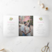 水彩春ヘレ結婚ボア花の写真 三つ折りプログラム (内部)
