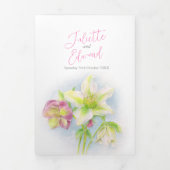 水彩春ヘレ結婚ボア花の写真 三つ折りプログラム (カバー)