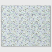水彩春ミントとラベンダーの花離れの花 ラッピングペーパー (フラット)