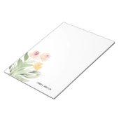 水彩春モダン時フローラ緑 ノートパッド (アングル)