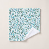 水彩春リーフのパターン バスタオルセット (ウォッシュタオル)