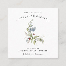 水彩春ワイルドフラワースクエアビジネスカード スクエア名刺