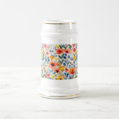 水彩春ワイルドフラワーバックグラウンド–99034 ビールジョッキ (中央)