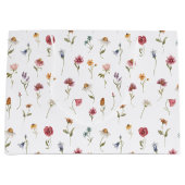 水彩春ワイルドフラワーパター ラージペーパーバッグ (正面)