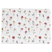 水彩春ワイルドフラワーパター ラージペーパーバッグ (裏面)