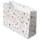 水彩春ワイルドフラワーパター ラージペーパーバッグ (裏面アングル)