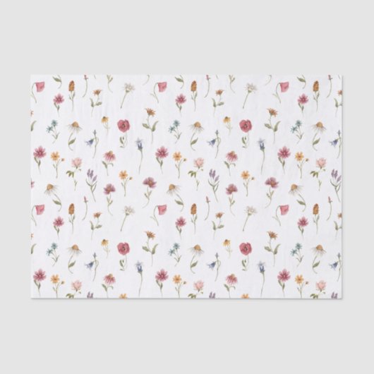 水彩春ワイルドフラワーパター 薄葉紙 (正面)