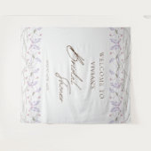 水彩春ワイルドフラワーブライダルシャワーへようこそ タペストリー (正面(横))