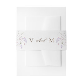 水彩春ワイルドフラワー結婚ズ 招待状ベリーバンド