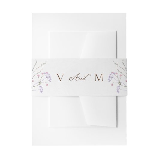 水彩春ワイルドフラワー結婚ズ 招待状ベリーバンド (正面例)