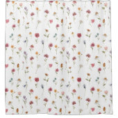 水彩春山花模様 シャワーカーテン (正面)