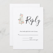 水彩春植物学RSVP結婚's エンクロージャーカード (正面/裏面)