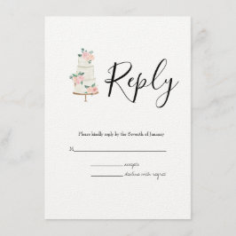 水彩春植物学RSVP結婚's エンクロージャーカード