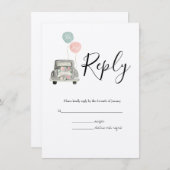 水彩春植物学RSVP結婚's エンクロージャーカード (正面/裏面)