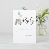 水彩春植物学RSVP結婚's エンクロージャーカード (スタンド正面)