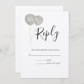 水彩春植物学RSVP結婚's エンクロージャーカード (正面/裏面)