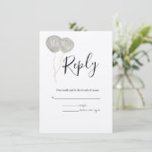 水彩春植物学RSVP結婚's エンクロージャーカード (スタンド正面)