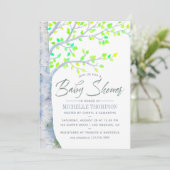 水彩春樺の木ツリーベビーシャワー招待状 招待状 (スタンド正面)