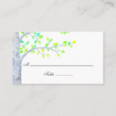 水彩春樺の木結婚ツリー プレイスカード (正面)